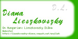 diana lieszkovszky business card